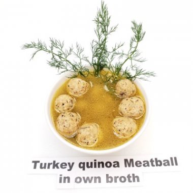 Turkey Quinoa Meatballs in Broth